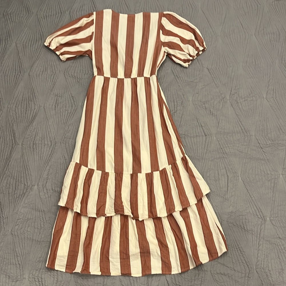 Knox Rose Women’s Striped V-Neck Wrap Tiered Dress size S - Picture 9 of 10